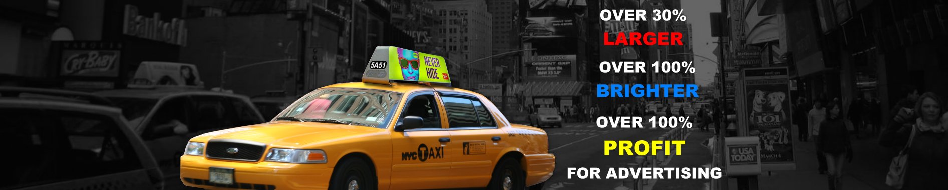 LED Taxi Display For Your Advertisement